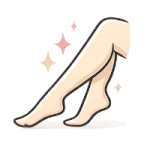 Pictogramme jambes douces, parfaites et sans poils après traitement laser ou lumière pulsée chez Beauty Success Délices